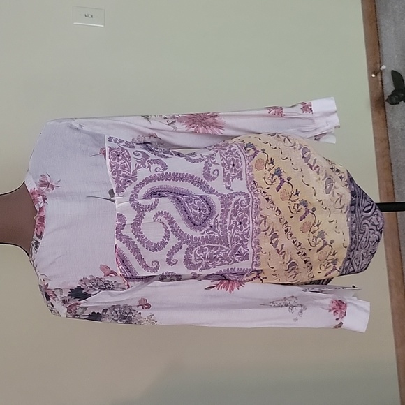 Aratta Silent Journey Sheer Light weight Blouse Sz Med5 - Picture 4 of 8